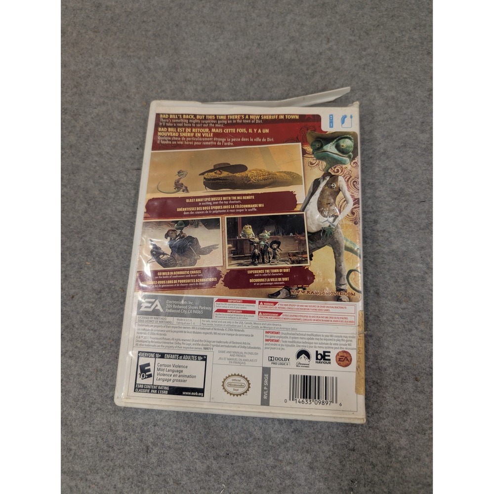 Rango The Video Game Nintendo Wii EA Paramount Action Adventure 2011 - Picture 3 of 3
